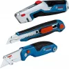 Faca universal Bosch 1 600 A02 7M4 azul, faca dobrável em aço inoxidável