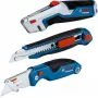 Faca universal Bosch 1 600 A02 7M4 azul, faca dobrável em aço inoxidável