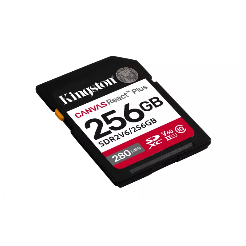 Kingston Technology 256GB Canvas React Plus SDXC UHS-II 280R/150W U3 V60 para Full HD/4K