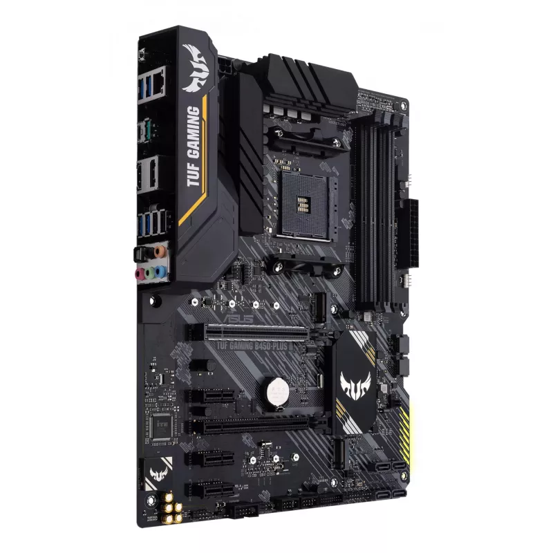 Placa-mãe ASUS TUF GAMING B450-PLUS II ATX, AMD B450, Socket AM4, 4×DIMM DDR4, 128GB, 1×M.2, 6×SATA, HDMI 2.0b, DP1.2, Gigabit LAN