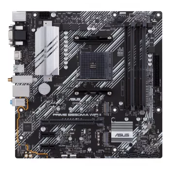 Placa-mãe ASUS PRIME B550M-A WIFI II micro ATX — AMD B550, Socket AM4, DDR4, 4 DIMM, Wi‑Fi 6, Bluetooth 5.2, 2x M.2, HDMI 2.1