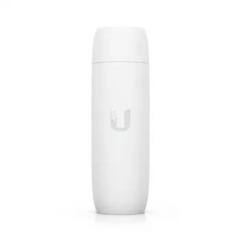 Adaptador PoE UBIQUITI UACC-ADAPTER-POE-USBC — entrada 48V, saída 5V 0,25A, compacto 30,4×30,4×95mm, branco