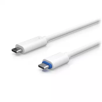 Adaptador PoE UBIQUITI UACC-ADAPTER-POE-USBC — entrada 48V, saída 5V 0,25A, compacto 30,4×30,4×95mm, branco