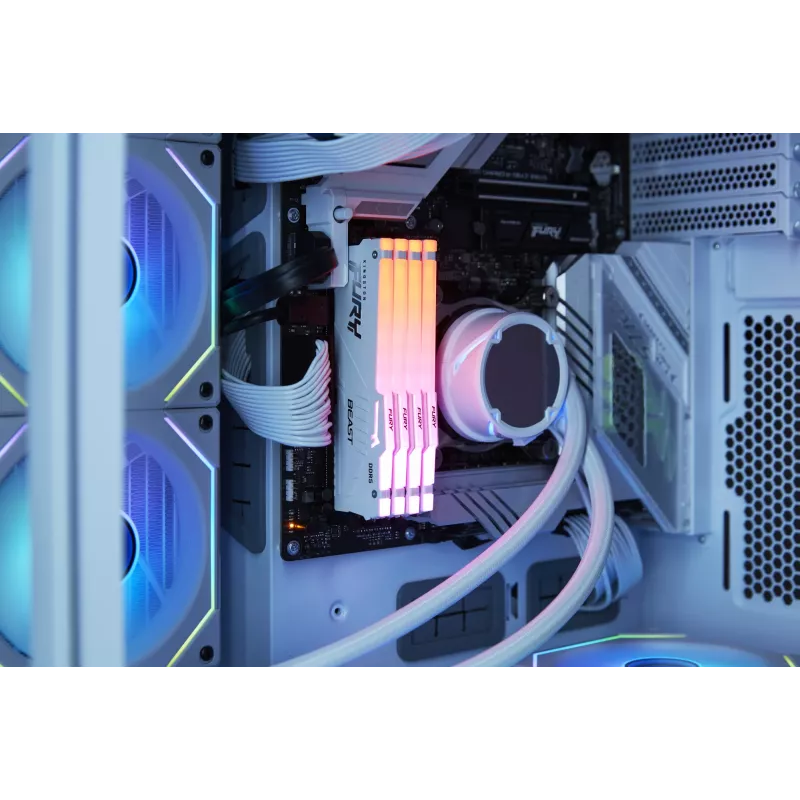 Kingston Technology FURY Beast 32GB 6000MT/s DDR5 CL30 DIMM (Kit de 2) branco RGB EXPO