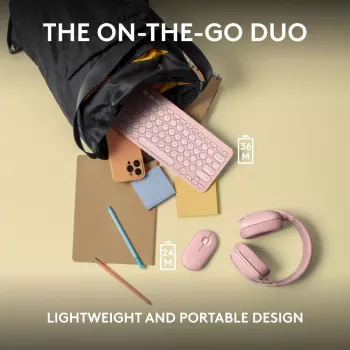 Logitech Pebble 2 Combo teclado e rato sem fios rosa QWERTY