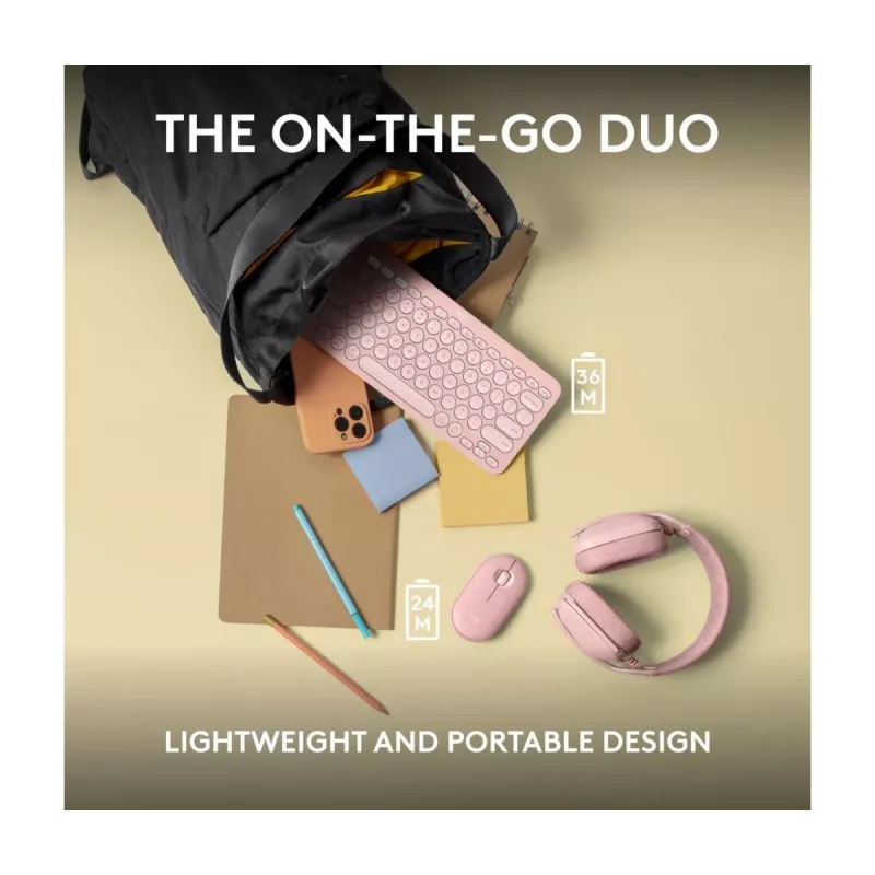 Logitech Pebble 2 Combo teclado e rato sem fios rosa QWERTY