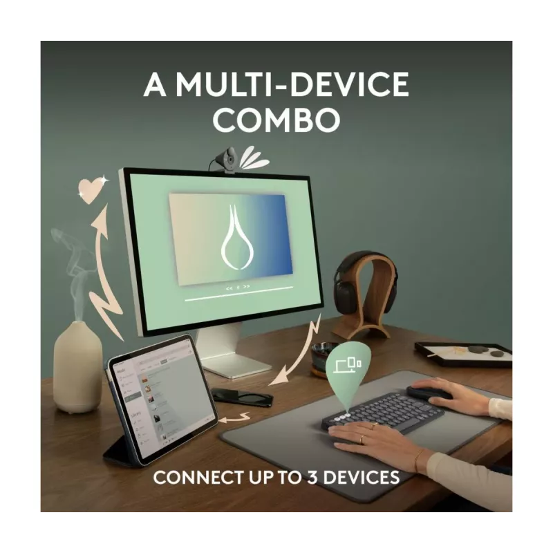 Logitech Pebble 2 Combo teclado e rato sem fios rosa QWERTY