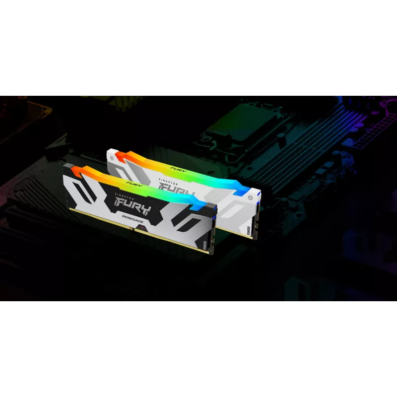 Kingston Technology FURY 64GB 6400MT/s DDR5 CL32 DIMM (Kit de 2) Renegade RGB branco XMP