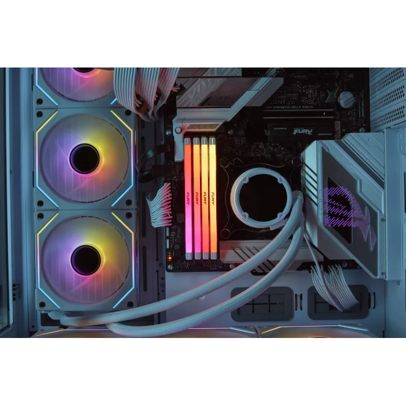 Kingston Technology FURY 64GB 6400MT/s DDR5 CL32 DIMM (Kit de 2) Renegade RGB branco XMP