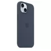 Capa Apple iPhone 15 silicone com MagSafe Storm Blue
