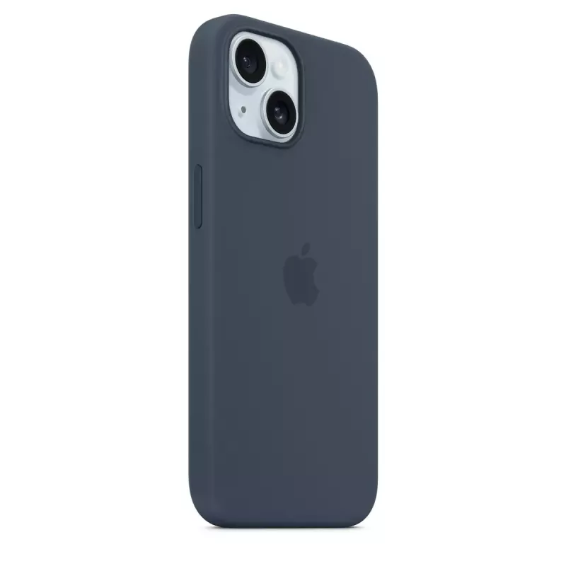 Capa Apple iPhone 15 silicone com MagSafe Storm Blue