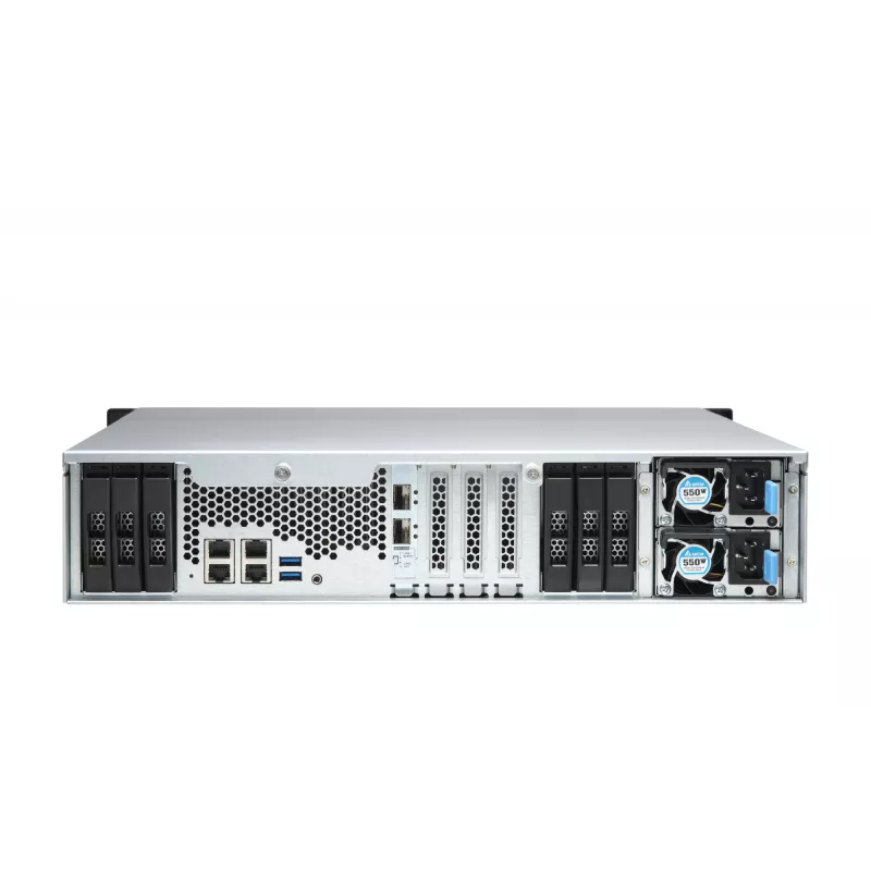 NAS QNAP TS-H1886XU-RP-R2 Rack (3U) Intel® Xeon® D D-1622 32 GB DDR4 0 TB QuTS hero Black, Cinzento