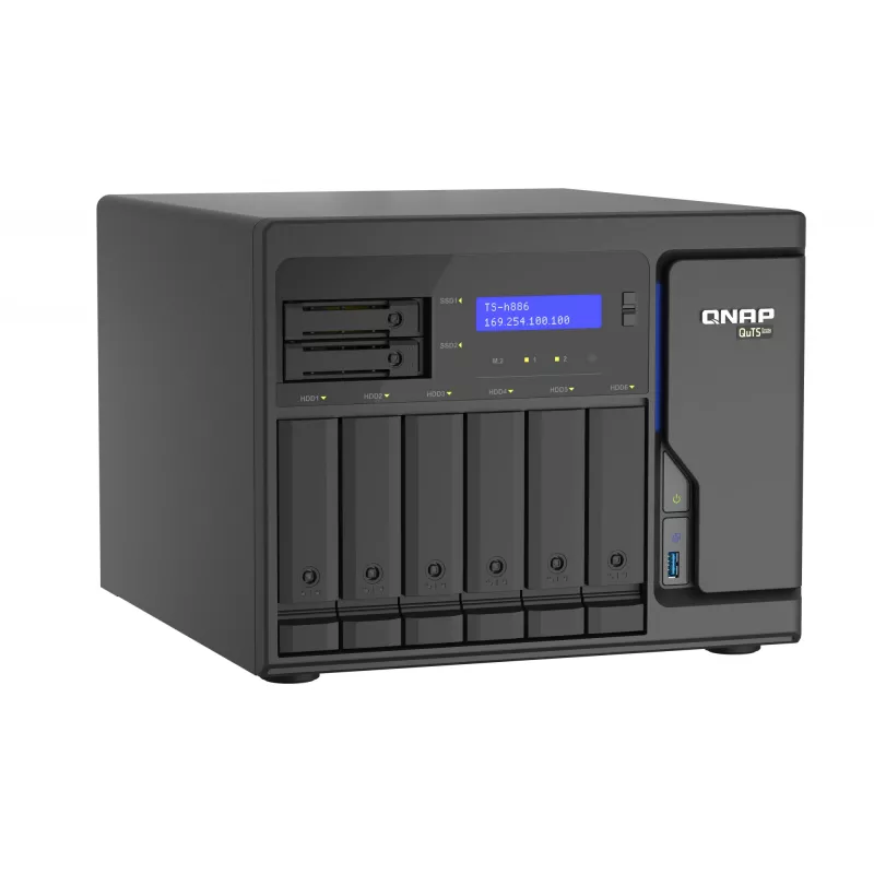 NAS QNAP TS-h886 Torre Intel® Xeon® D D-1602 8 GB DDR4 0 TB QuTS hero Black