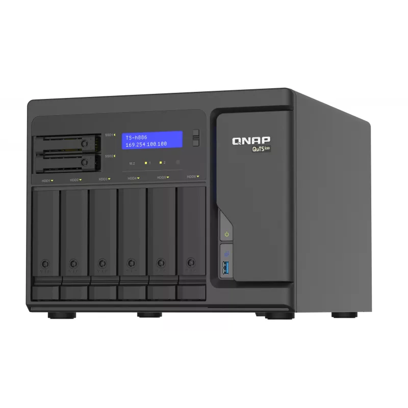 NAS QNAP TS-h886 Torre Intel® Xeon® D D-1602 8 GB DDR4 0 TB QuTS hero Black