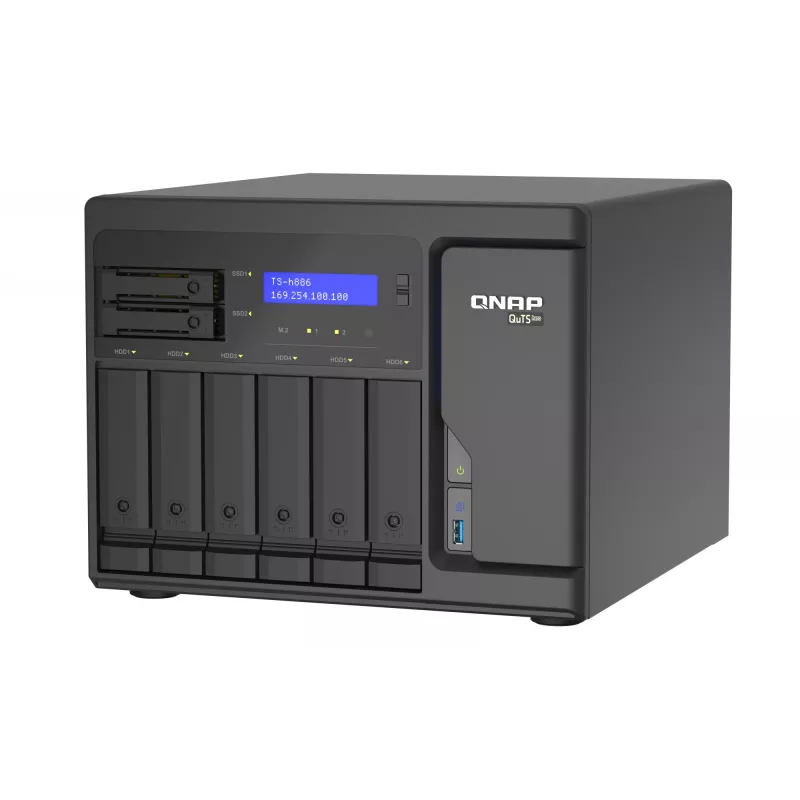 NAS QNAP TS-h886 Torre Intel® Xeon® D D-1602 8 GB DDR4 0 TB QuTS hero Black