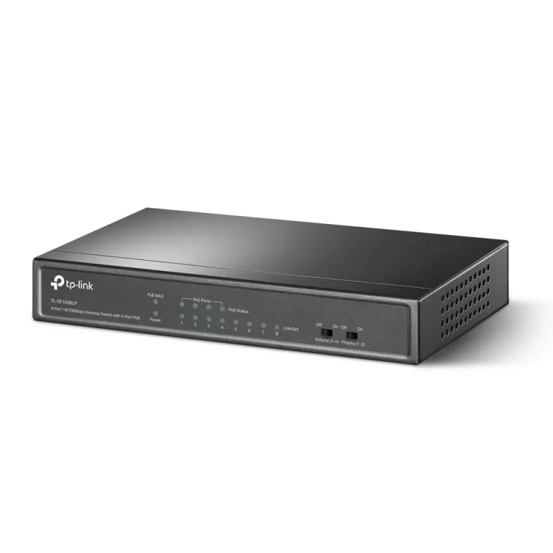Switch de rede TP-Link TL-SF1008LP Não gerido Fast Ethernet (10/100) Power over Ethernet (PoE) Preto