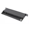 Patch Panel DIGITUS CAT6A blindado, 8 portas 1/2U, instalação em rack de 10