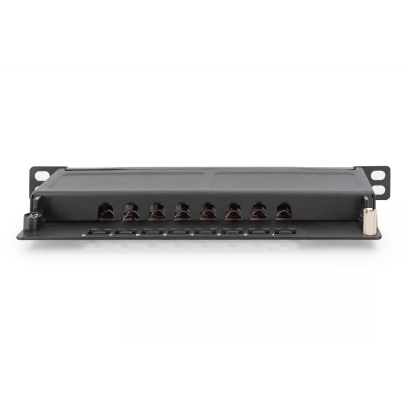 Patch Panel DIGITUS CAT6A blindado, 8 portas 1/2U, instalação em rack de 10