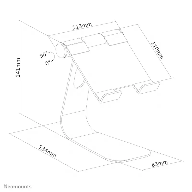 Suporte para tablet Neomounts DS15-050SL1 até 11 polegadas - dobrável - universal