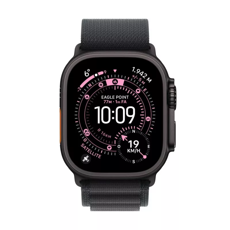 Apple Watch Ultra 3 MF0Q4QF/A GPS + Cellular (5G) 49 mm caixa de titânio preto com bracelete Alpine Loop preta – tamanho S