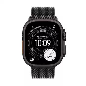 APPLE Watch Ultra 3 GPS + Cellular 49 mm caixa de titânio preta com Titanium Milanese Loop preto Small
