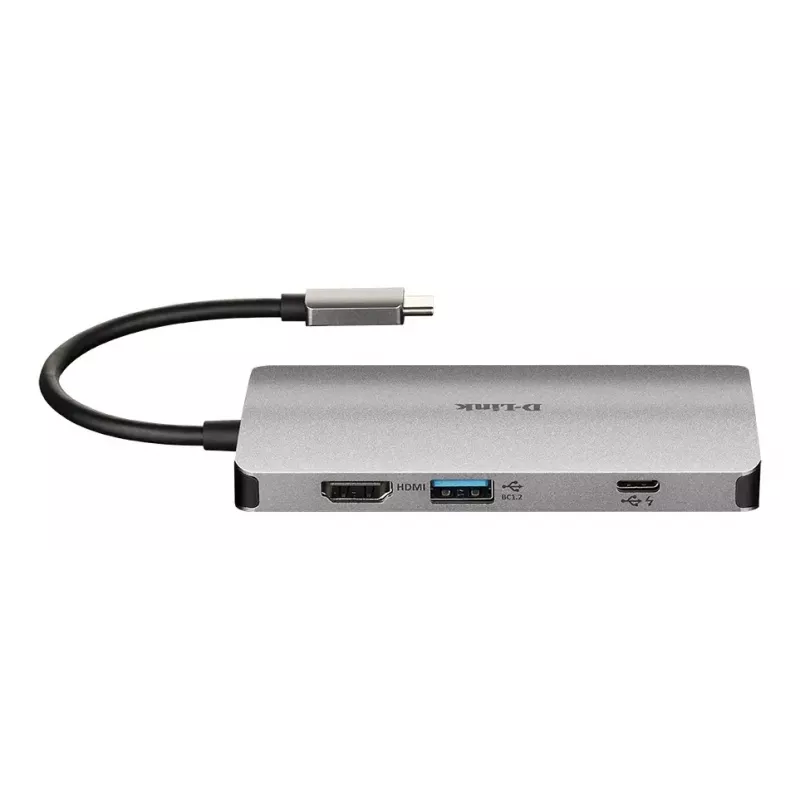 D-Link hub USB-C 8 em 1 com HDMI/Ethernet/leitor de cartões/Power Delivery