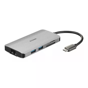 D-Link hub USB-C 8 em 1 com HDMI/Ethernet/leitor de cartões/Power Delivery