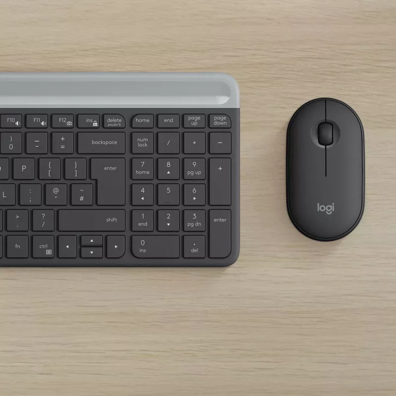 LOGITECH conjunto de teclado e rato sem fios finos MK470 - grafite - AZERTY belga