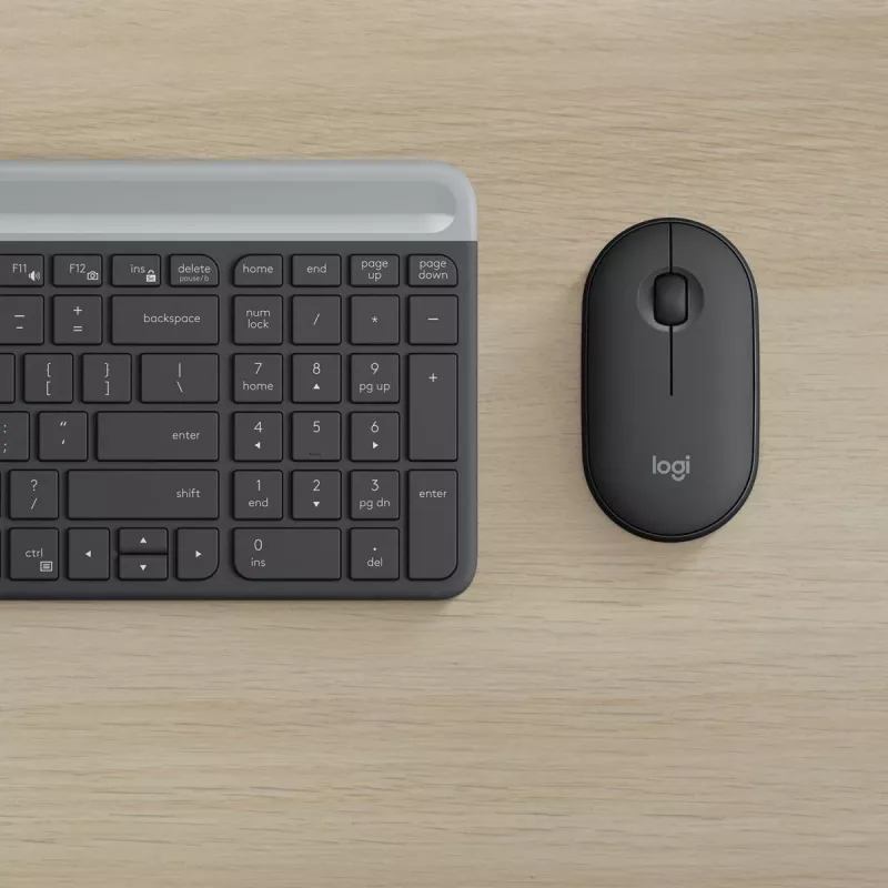 LOGITECH conjunto de teclado e rato sem fios finos MK470 - grafite - AZERTY belga