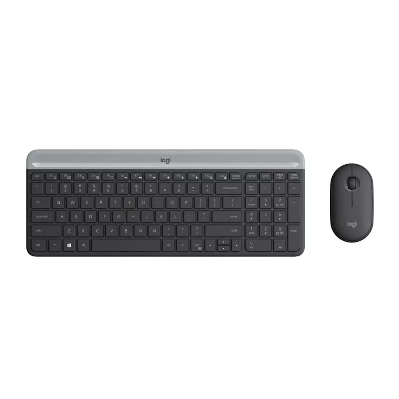 LOGITECH conjunto de teclado e rato sem fios finos MK470 - grafite - AZERTY belga