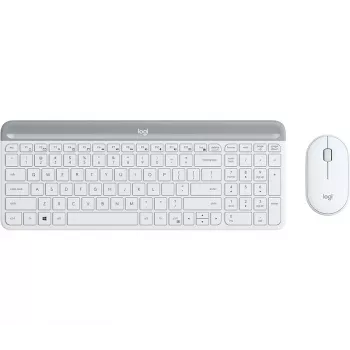 Conjunto de teclado e rato sem fios LOGITECH Slim Mk470 - Offwhite - Qwertz Ge