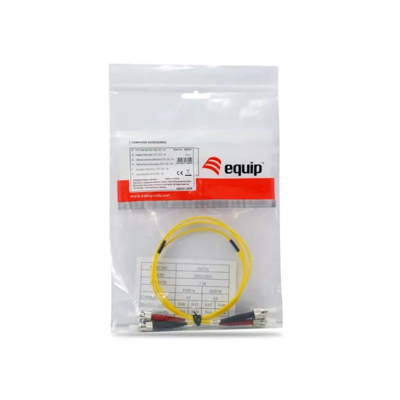 Cabo de rede de fibra ótica Equip ST/ST, OS2, 1m, 1 m, OS2, ST, ST