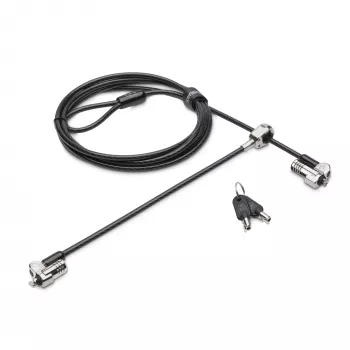 Cadeado para portátil Kensington NanoSaver Keyed Dual Head, 1,8 m, Kensington, chave, aço carbono, preto, aço inoxidável