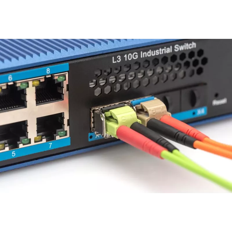 Módulo SFP DIGITUS 1,25 Gbps, até 550 m Multimodo, conector LC duplex, versão industrial 1000Base-SX, 850 nm