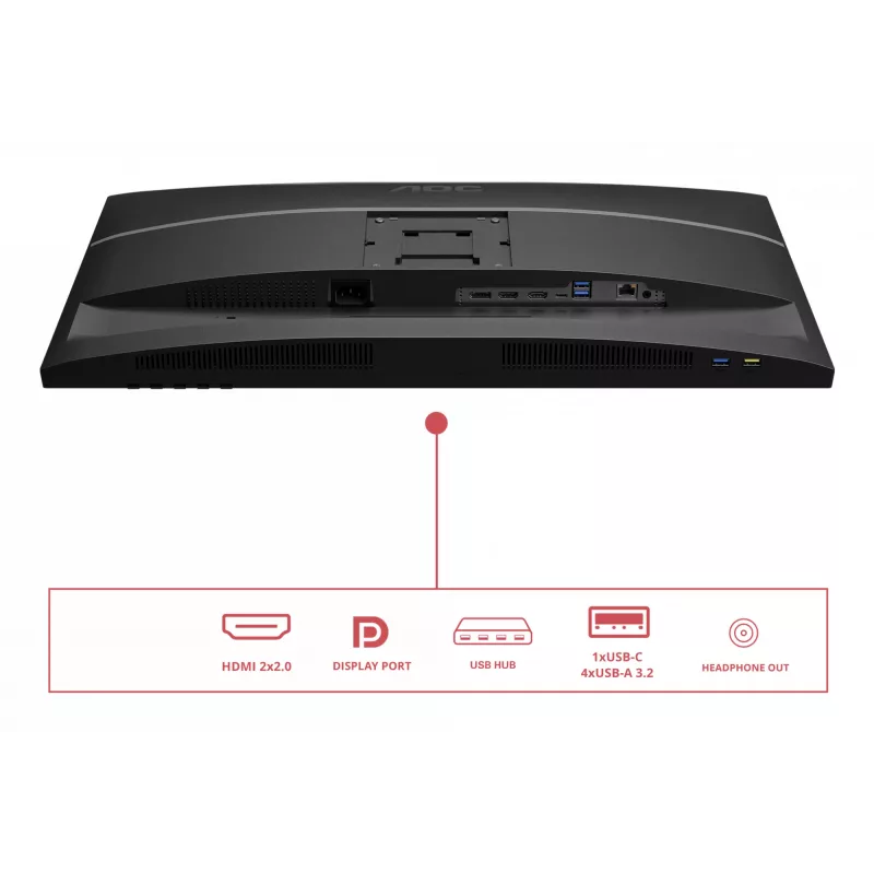 Monitor de computador AOC E4 U27E4CV 68,6 cm (27 polegadas) 3840 x 2160 píxeis 4K Ultra HD LED preto