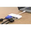 Adaptador D-Link 3-em-1 USB-C para HDMI/VGA/DisplayPort, com fios, USB 3.2 Gen 1 (3.1 Gen 1) Type-C, branco, CE, FCC, IC, RCM, DC, 0,04 A