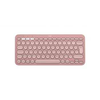 LOGITECH Pebble Keys 2 K380s - Teclado Bluetooth compacto - Tonal Rose - Qwerty Int