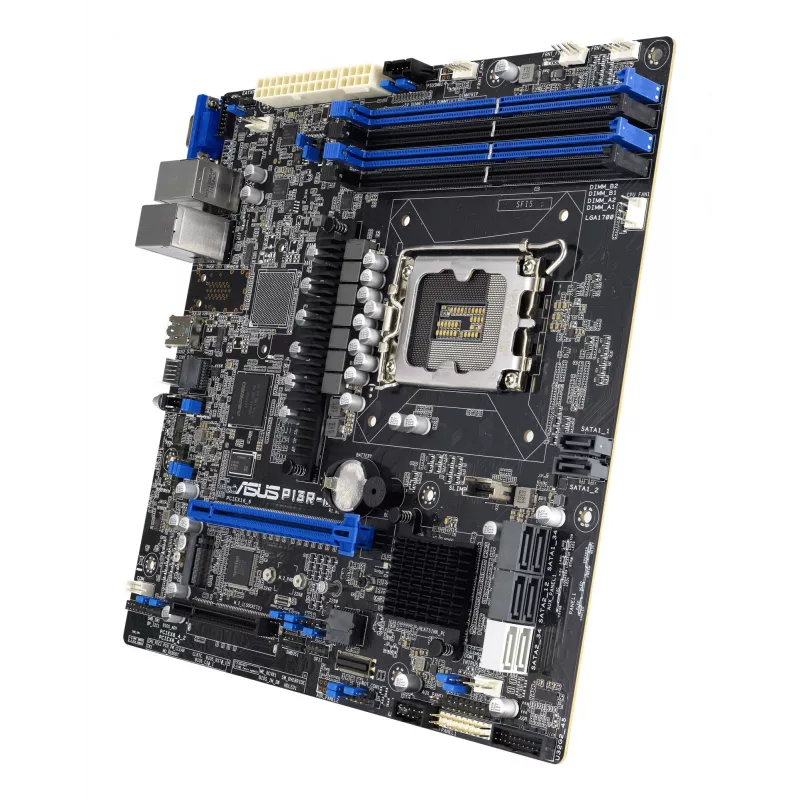 Placa-mãe ASUS P13R-M Intel C262 LGA 1700 micro ATX, DDR5, 4 DIMM, 128GB, 8x SATA III, 1x M.2, 2x LAN
