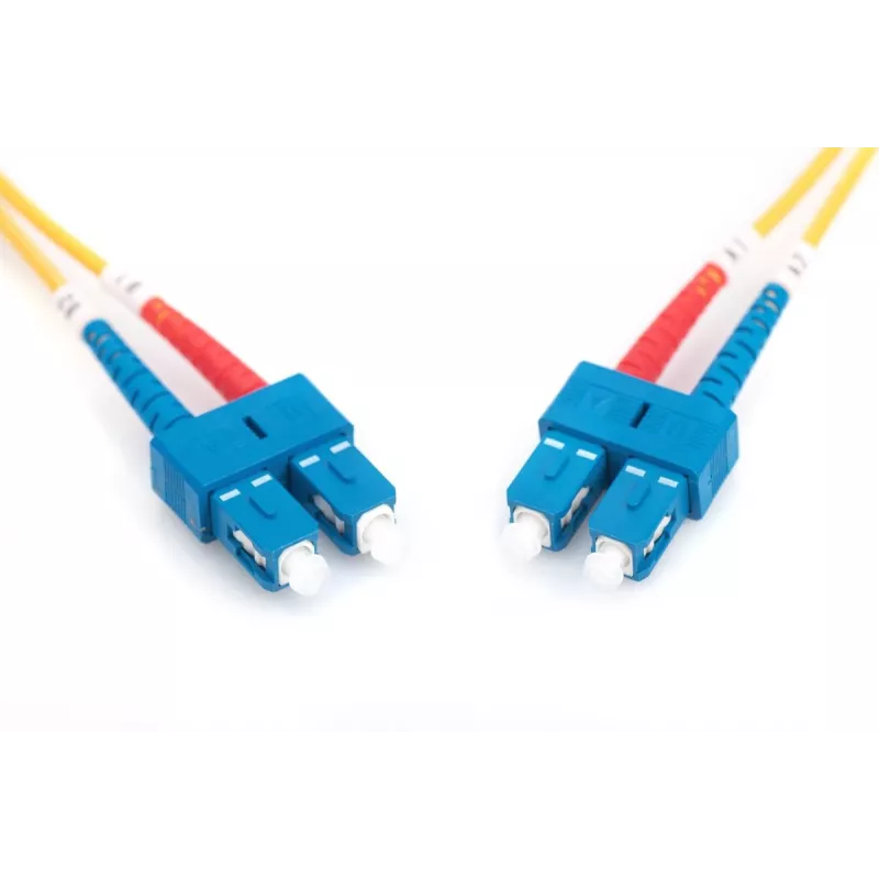 DIGITUS Cabo de patch de fibra ótica, SC para SC OS2, monomodo 09/125 µm, duplex, comprimento 2 m