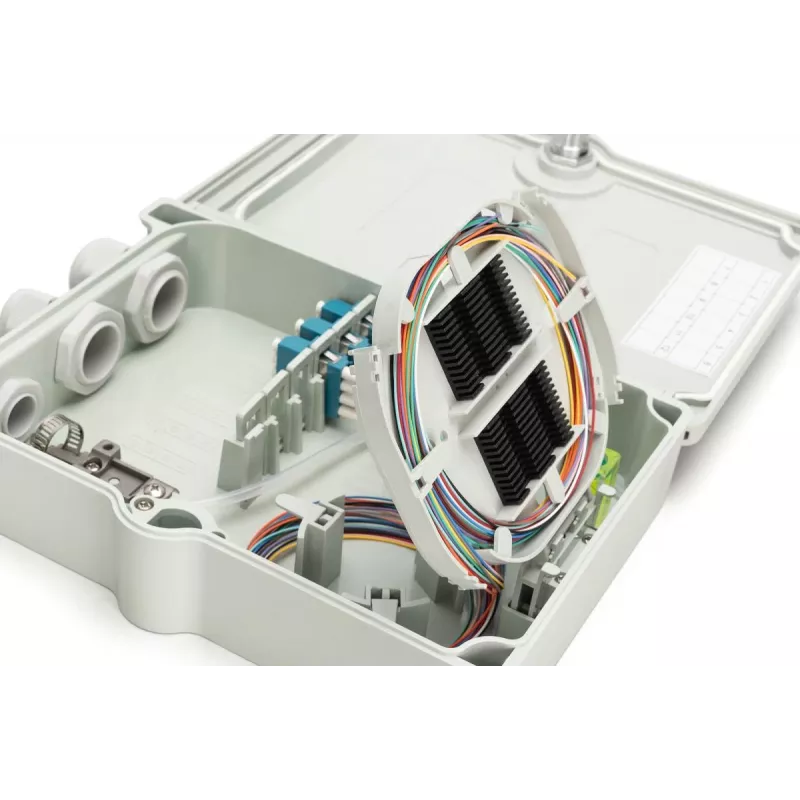 Digitus Caixa de distribuição FTTH/FTTB pré-montada OS2 12 fibras LC/PC