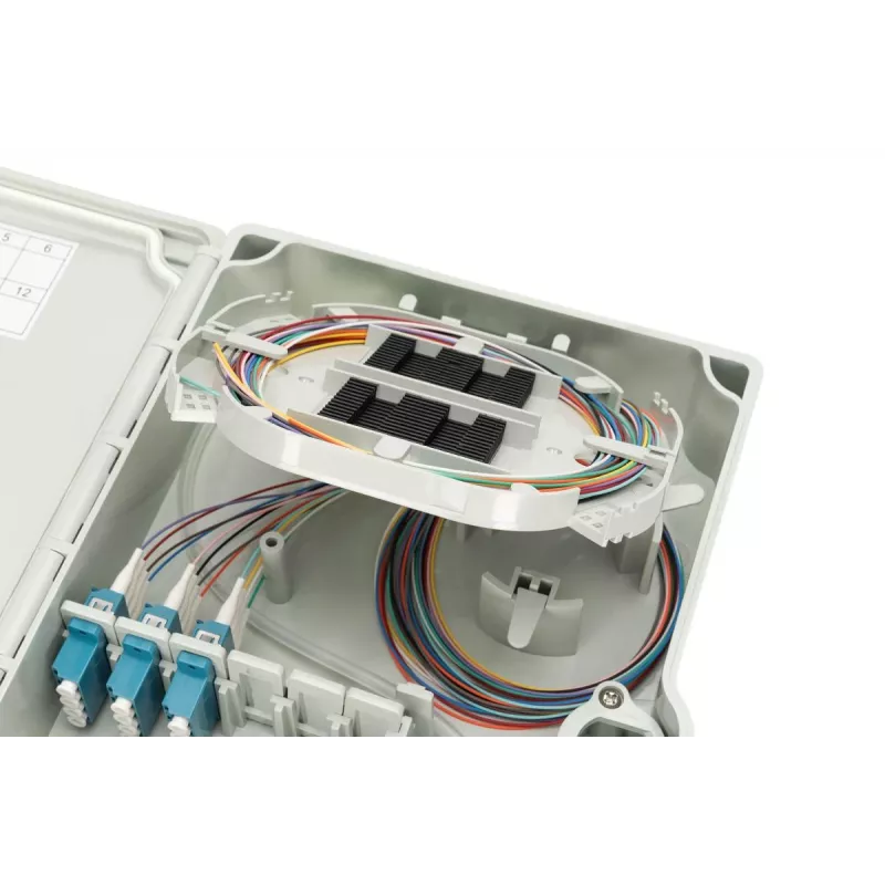 Digitus Caixa de distribuição FTTH/FTTB pré-montada OS2 12 fibras LC/PC