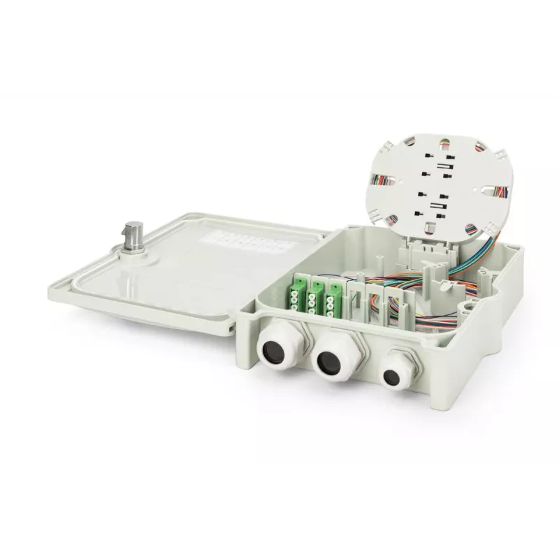 DIGITUS Caixa de distribuição FTTH - monomodo LC-APC acopladores pré-confeccionados pigtails