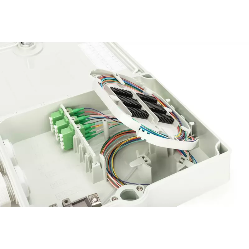 DIGITUS Caixa de distribuição FTTH - monomodo LC-APC acopladores pré-confeccionados pigtails