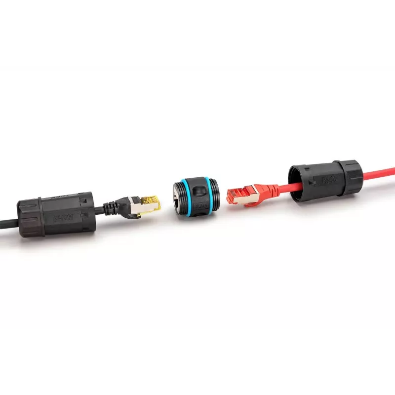 Digitus DN-93905-OD acoplador RJ45 CAT 6A para exterior, IP68, preto