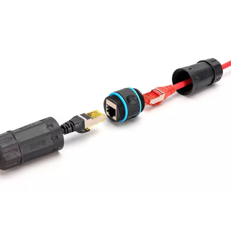 Digitus DN-93905-OD acoplador RJ45 CAT 6A para exterior, IP68, preto