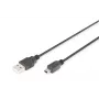 DIGITUS Cabo de ligação USB 2.0, Type-A - Mini B (5 pinos) M/M, 1m, conforme USB 2.0, preto