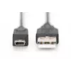 DIGITUS Cabo de ligação USB 2.0, Type-A - Mini B (5 pinos) M/M, 1m, conforme USB 2.0, preto