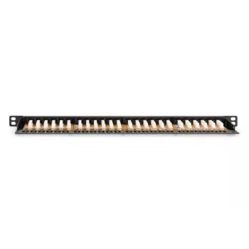 DIGITUS Patch panel CAT6 não blindado 24 portas com obturador - preto