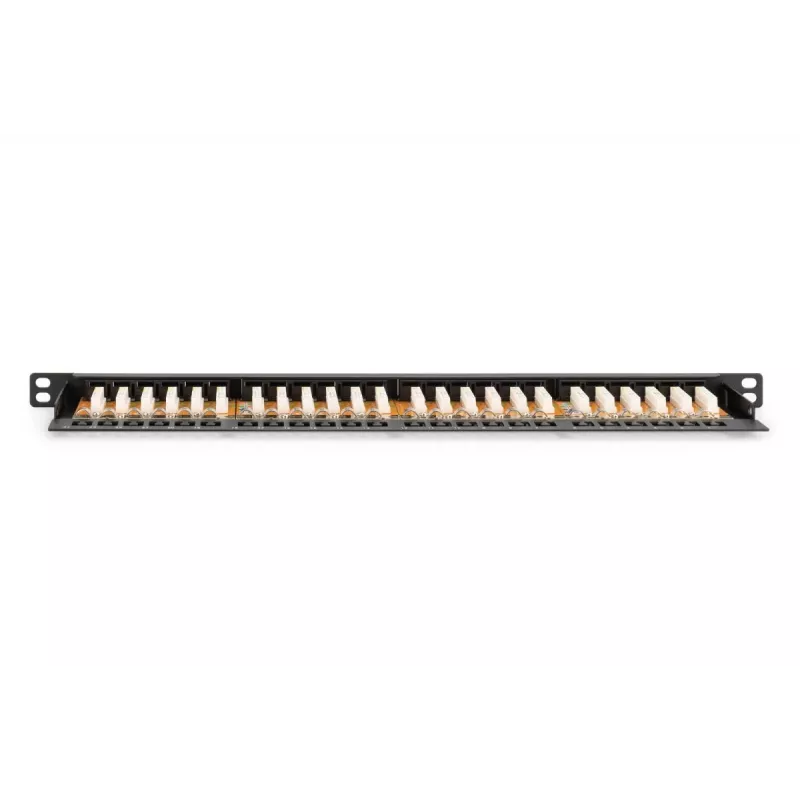 DIGITUS Patch panel CAT6 não blindado 24 portas com obturador - preto