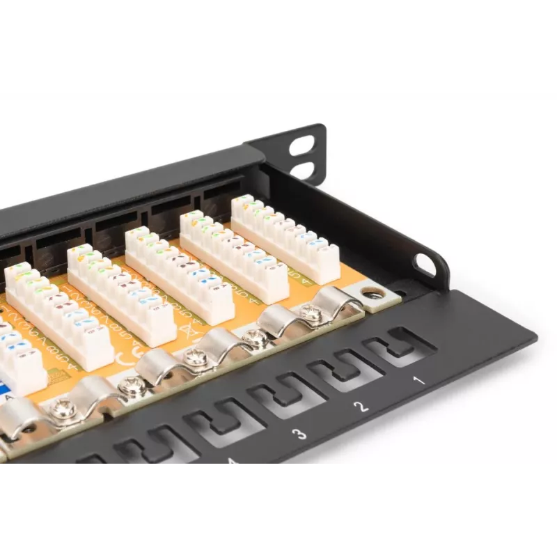 DIGITUS Patch panel CAT6 não blindado 24 portas com obturador - preto